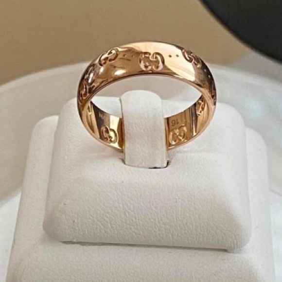 GUCCI GG 18KT GOLD RING STAMPED AU 750 SIZE 7 US - Picture 1 of 8